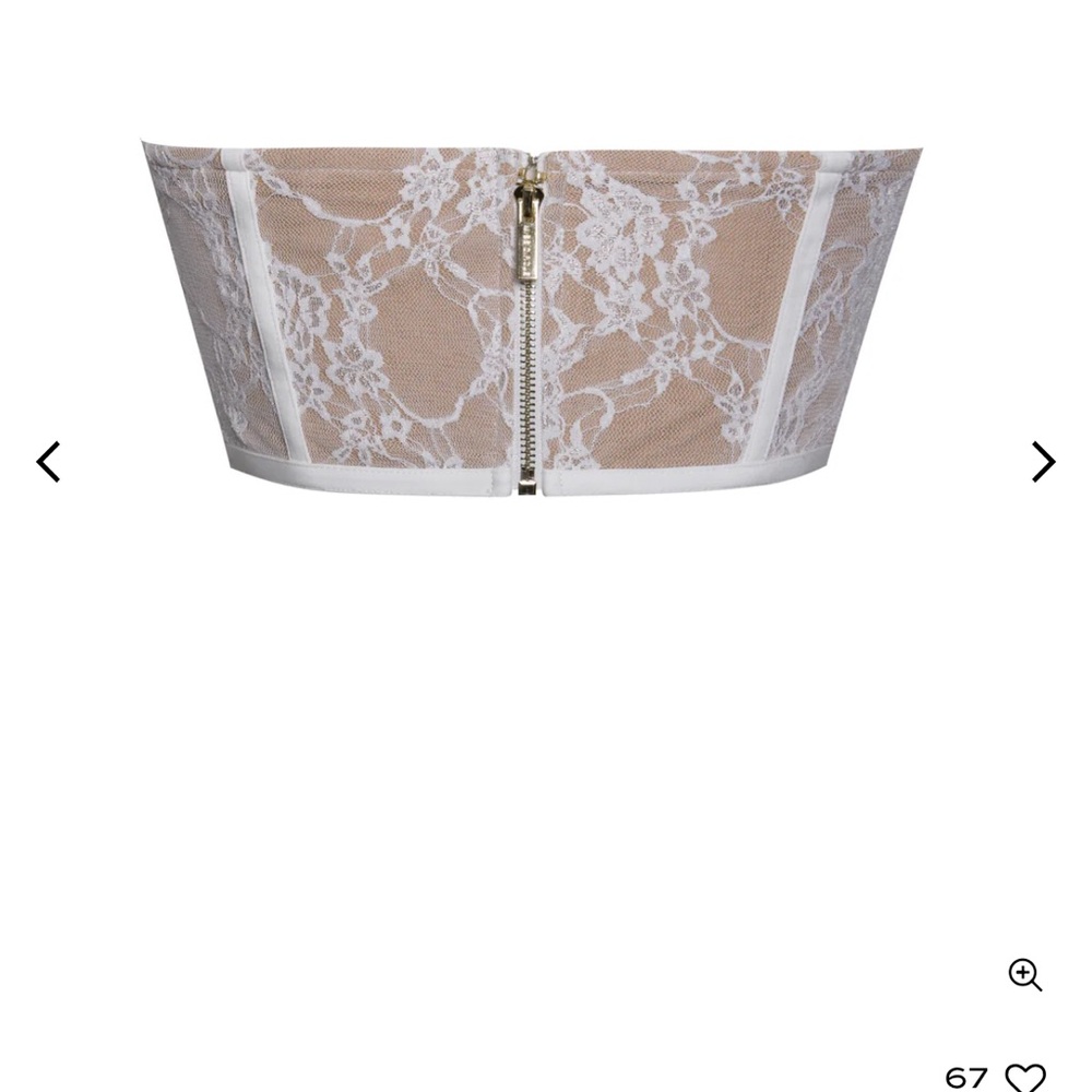 Miss Circle White Lace Corset Crop Top - Picture 10 of 12